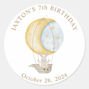 Hot Air Balloon Stars Birthday Classic Round Classic Round Sticker
