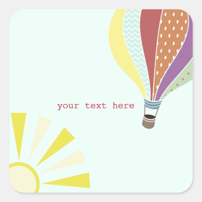 Hot Air Balloon & Sun Envelope Seal Sticker (Front)