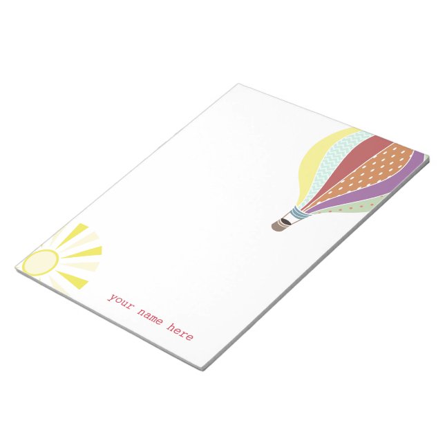 Hot Air Balloon & Sun Personalised Notepad (Angled)