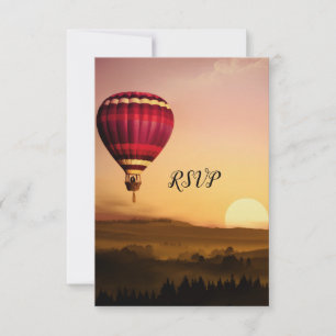 Hot Air Balloon Sunset Wedding RSVP Card