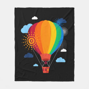 Hot Air Balloon T-Shirt Hot Air Balloon Rides Fest Fleece Blanket