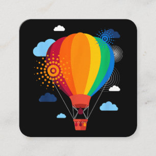 Hot Air Balloon T-Shirt Hot Air Balloon Rides Fest Square Business Card