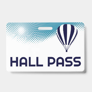 Hot Air Balloon Teacher Hall Pass ID Badge
