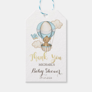 Hot Air Balloon Teddy Bear Cloud Bird Baby Shower Gift Tags