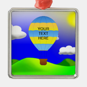 Hot Air Balloon Template Keepsake Metal Tree Decoration