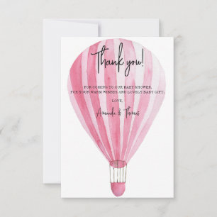 Hot air balloon thank you baby shower  card