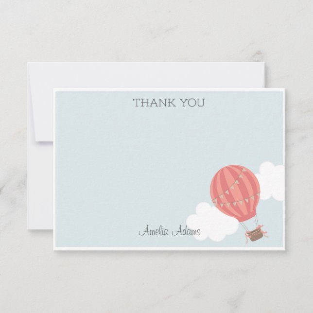 Hot Air Balloon Thank You Card (Front)