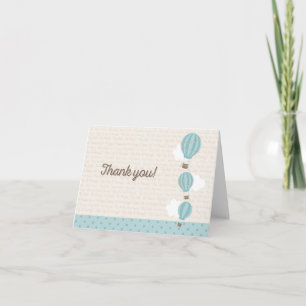 Hot Air Balloon Thank You Card Rustic
