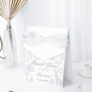 Hot air balloon toile baby shower  favour box