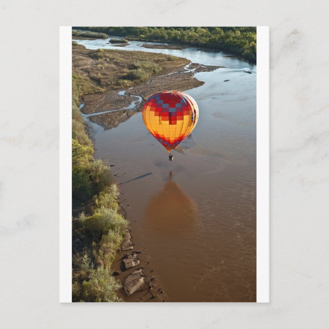 Hot Air Balloon Touching Rio Grande River Postcard (Front)