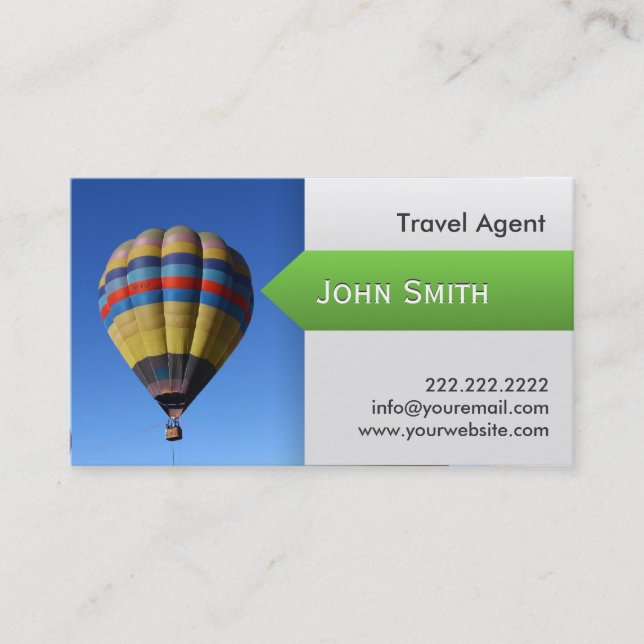 Hot Air Balloon Travel Agent Business Card (Front)