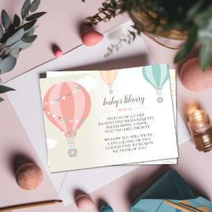 Hot Air Balloon Up & Away Baby Book Request Card
