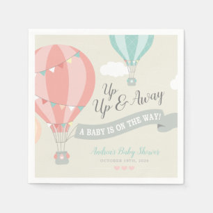 Hot Air Balloon Up & Away Baby Shower Napkin