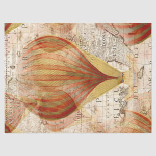 Hot Air Balloon Vintage Decoupage Tissue Paper