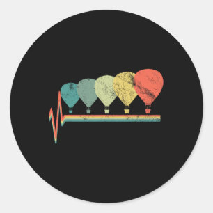 Hot Air Balloon Vintage Fly Pilot Aviator Classic Round Sticker