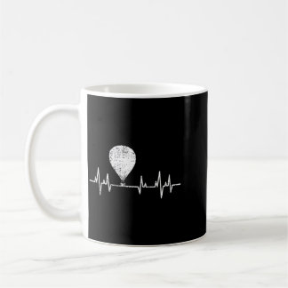 Hot Air Balloon Vintage Heartbeat Ecg Love Coffee Mug