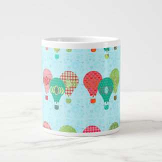 Hot Air Balloon Vintage Pattern Illustration Large Coffee Mug