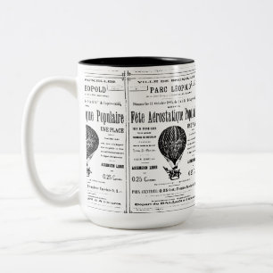 Hot air balloon vintage Two-Tone coffee mug