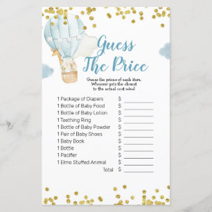 Hot air balloon Watercolor guess the price Game