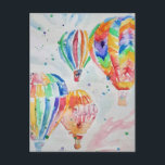 Hot Air Balloon Watercolour Painting Postcards<br><div class="desc">Hot Air Balloon Watercolour Painting Birthday Card. Designed from one of my original garden photographs & my original writing,  enjoy!</div>
