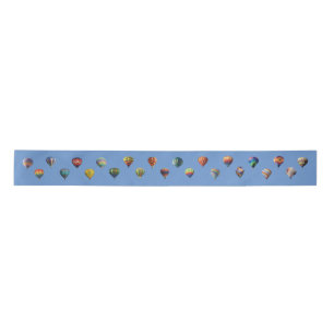 Hot Air Balloon Wave Blue Sky  Satin Ribbon