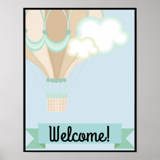 hot air balloon welcome teacher school poster