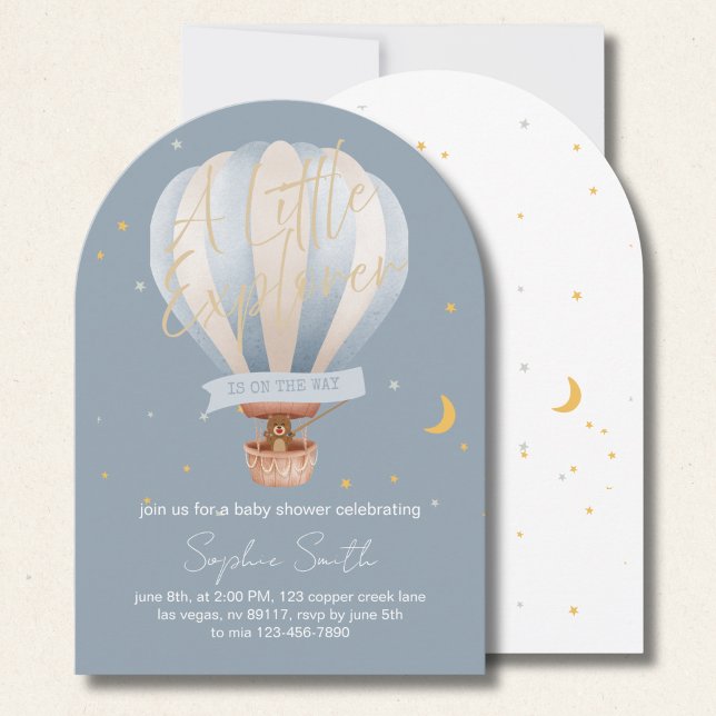 Hot Air Balloon Whimsical Cute Teddy Bear Arch Invitation (Creator Uploaded)