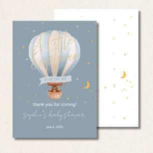 Hot Air Balloon Whimsical Cute Teddy Bear  Thank You Card