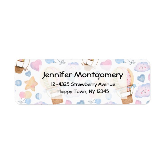 Hot Air Balloon Whimsical Watercolor Pattern (Front)