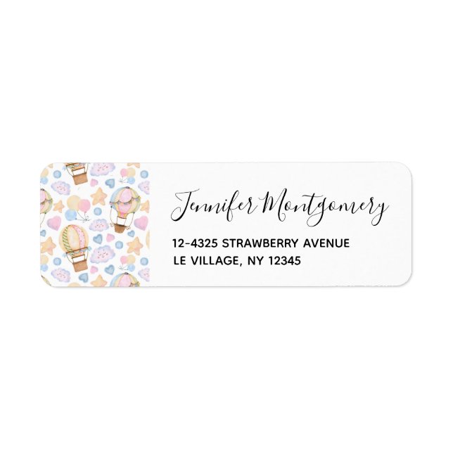 Hot Air Balloon Whimsical Watercolor Pattern (Front)