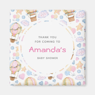 Hot Air Balloon Whimsical Watercolor Pattern Favor Magnet