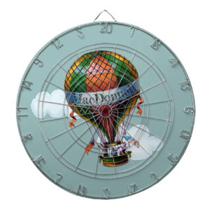 Hot Air Balloon with Clouds Personalise Dartboard