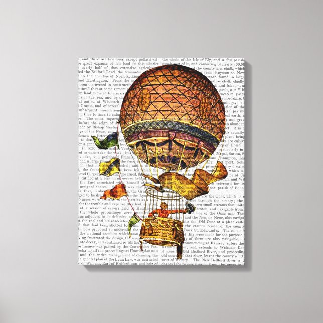 Hot Air Balloon with Flags Canvas Print (Front)