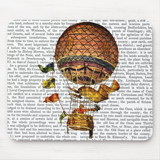 Hot Air Balloon with Flags Mouse Mat (Front)