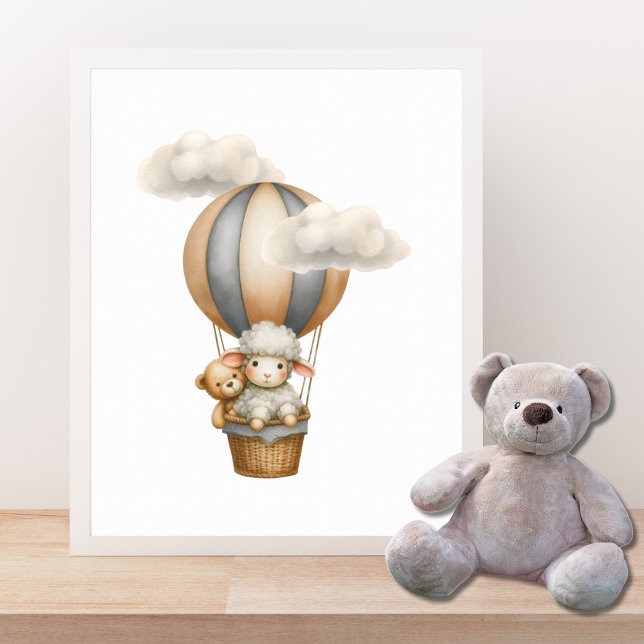 Hot Air Balloon With Lamb & Teddy Poster (Creator Uploaded)