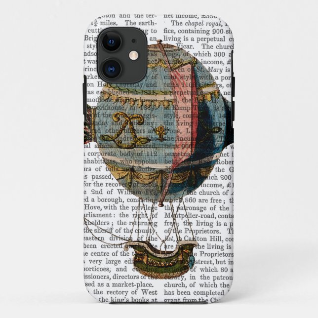 Hot Air Balloon With Tail Feather Case-Mate iPhone Case (Back)