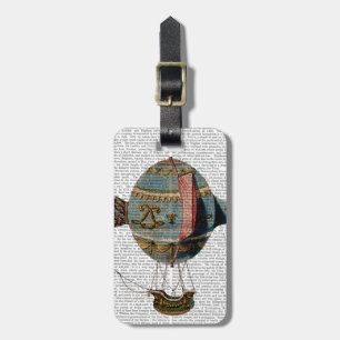 Hot Air Balloon With Tail Feather Luggage Tag