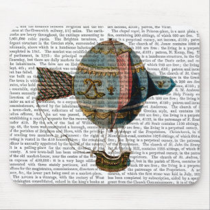 Hot Air Balloon With Tail Feather Mouse Mat