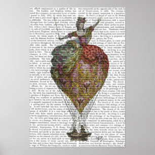 Hot Air Balloon Woman Poster