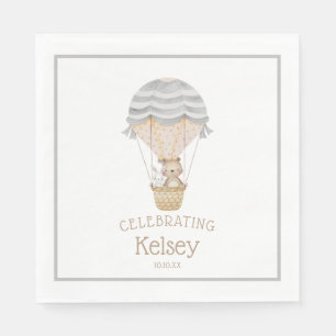 Hot Air Balloon Woodland Animals Baby Shower Napkin