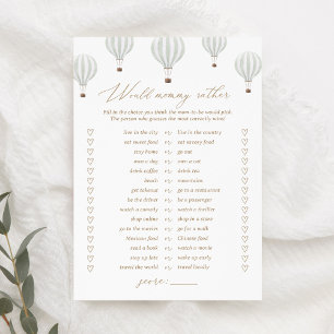 Hot Air Balloon Would Mummy Rather Baby Shower Invitation