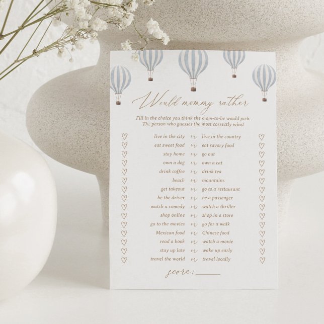 Hot Air Balloon Would Mummy Rather Baby Shower Invitation (Creator Uploaded)