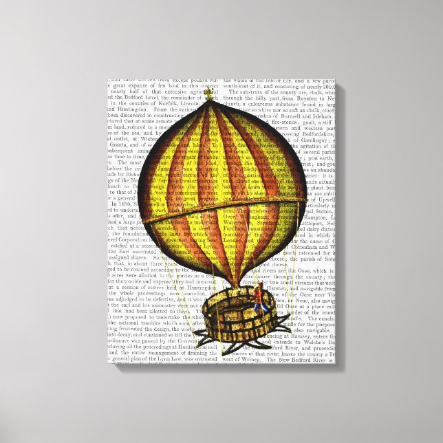 Hot Air Balloon Yellow and Red Canvas Print (Front)