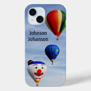 Hot Air Ballooning 3 balloons in sky  iPhone 15 Case