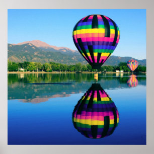 Hot Air Ballooning, Pikes Peak Mountain Poster