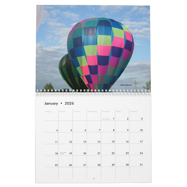 Hot Air Balloons!!!!  2013 Calendar (Jan 2026)