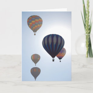 Hot Air Balloons Against the Sun Card