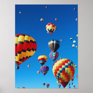 Hot Air Balloons Albuquerque NM Blue Sky Poster