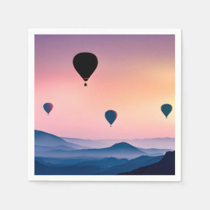 Hot Air Balloons and Mountains Napkin
