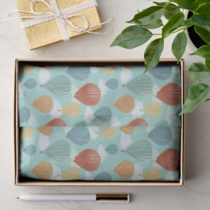 Hot Air Balloons and White Clouds Patterned Tissue Paper